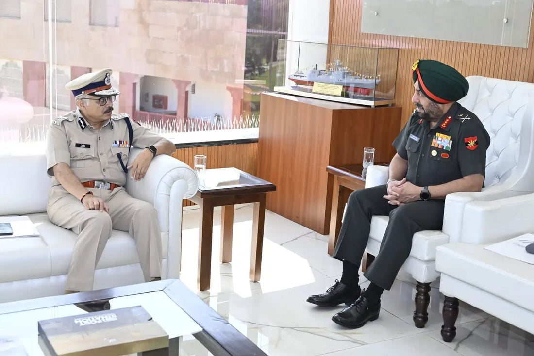Lt Gen Manjinder Singh Engages with Rajasthan DGP on Military-Civil Security Integration