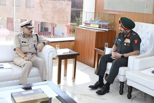 Lt Gen Manjinder Singh Engages with Rajasthan DGP on Military-Civil Security Integration