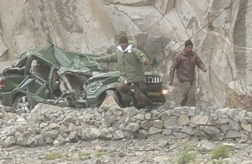 Boulder Crushes Military Vehicle in Ladakh, Injuring Soldiers and Prompting Rescue Effort