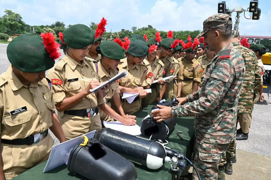NCC Cadets Experience Indian Army's Advanced Weapons and Equipment Display at Thal Sainik Camp 2025