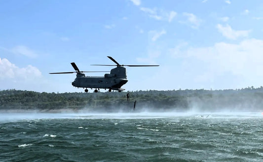 Special Forces Training School Masters Helocasting Exercise from CH-47 Chinook Helicopters