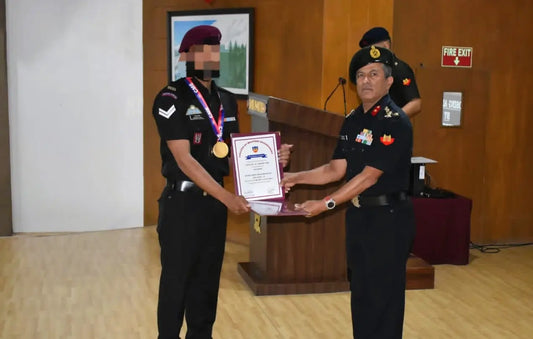 Nk Kamender Singh Awarded Best Student at CME Pune's Combat Engineering Course Completion