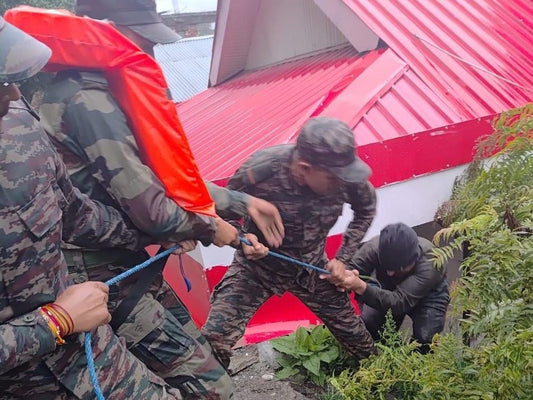 Indian Army Conducts Timely Rescue Following Flash Flood in Dharali Village, Uttarakhand