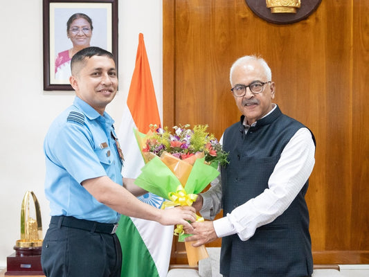 Manipur Governor Ajay Kumar Bhalla Honors Squadron Leader Rizwan Malik for Vir Chakra Achievement