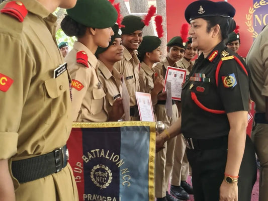 Colonel Ritu Srivastava Rawat Guides 303 Cadets of 15 UP Battalion to Clear NCC 'B' Certificate Exam