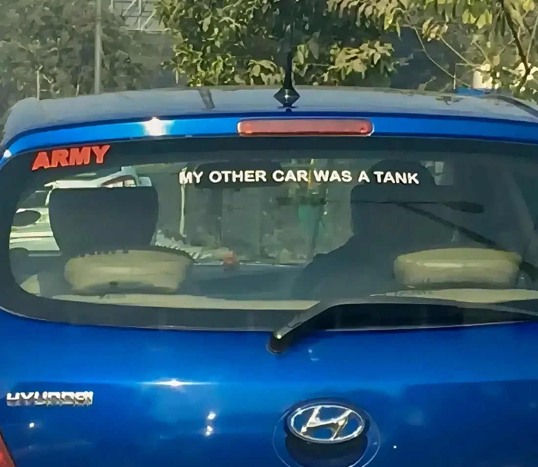 Army Veteran's Humorous Car Sticker Goes Viral, Celebrating Service and Humor