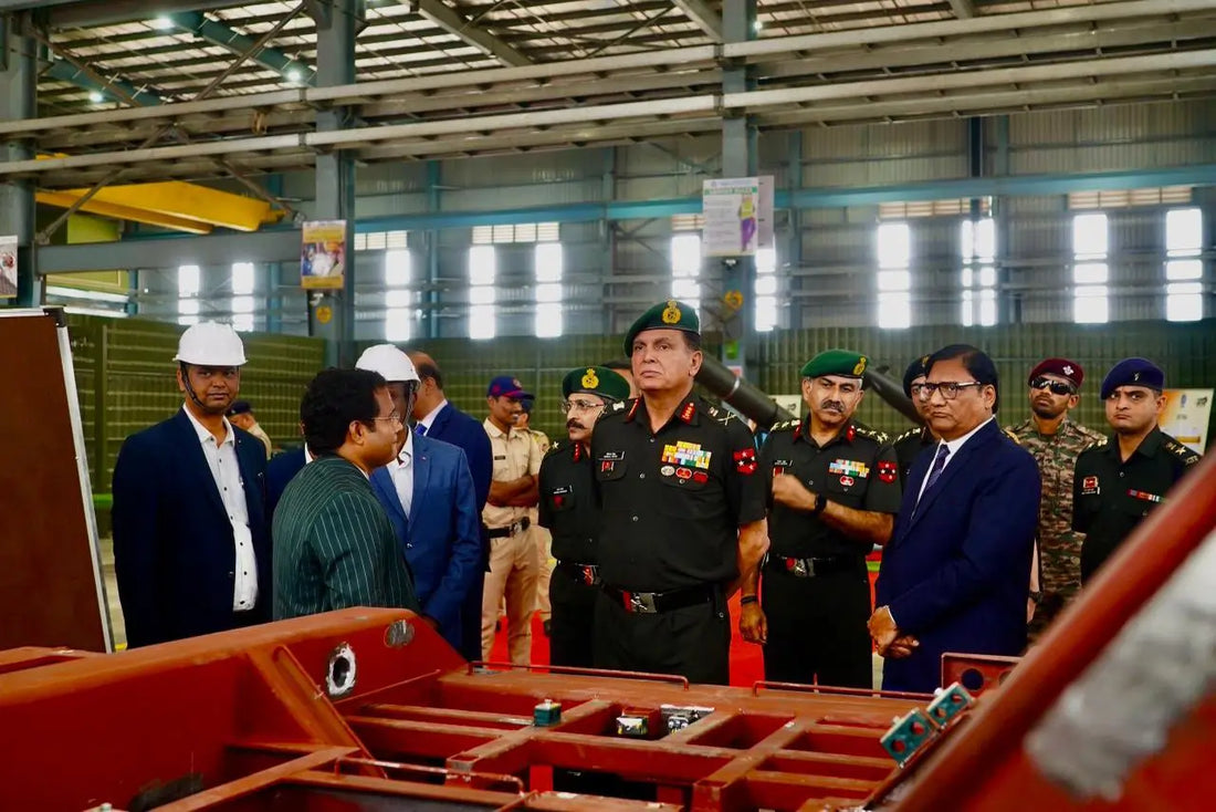 Lt Gen Dhiraj Seth Evaluates Indigenous Defence Capabilities at NIBE Ltd, Pune