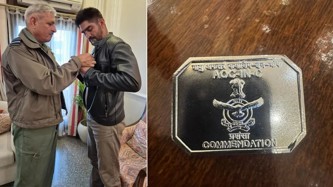 Air Marshal Surat Singh Awards AOC Commendation Medal to Vijender Singh
