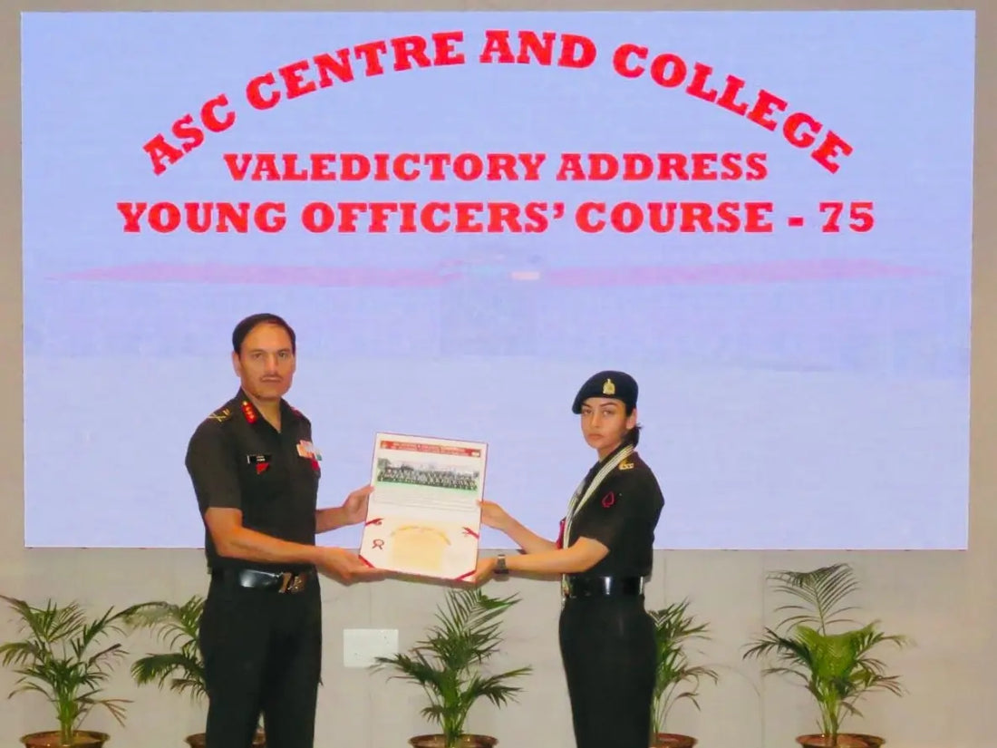 Lt Kanchan Sherawat Honored as Best Student at ASC Centre & College Young Officers’ Course Completion