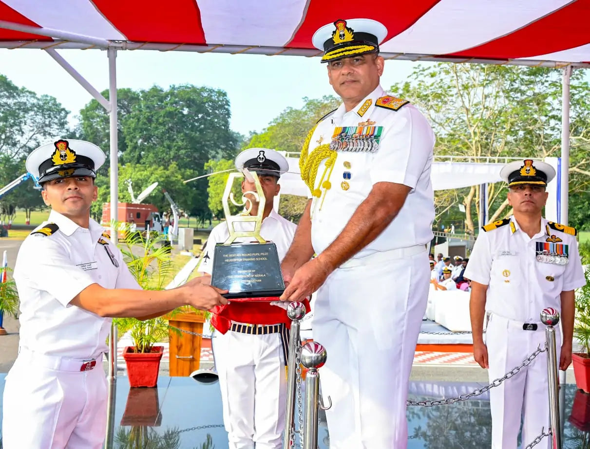 Ins Rajali Building 16 Naval Aviators Receive Golden Wings from Vice Admiral Bhalla at INS ...