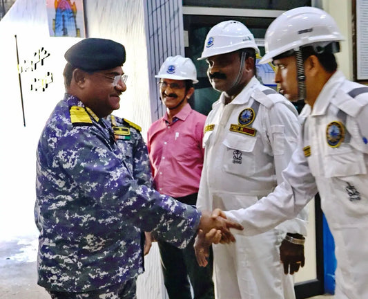 Vice Admiral B Sivakumar Reviews Operational Readiness at Naval Ship Repair Yard Karwar
