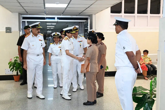 DGAFMS Surgeon Vice Admiral Arti Sarin Reviews Advanced Medical Facilities at INHS Asvini in Mumbai