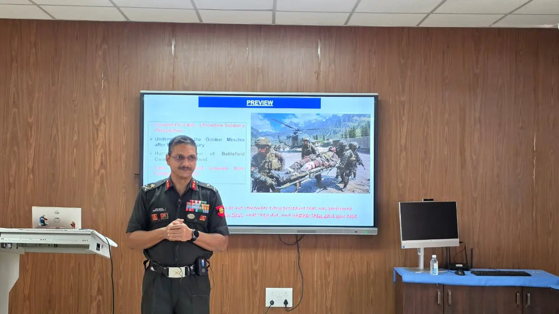 Major General Maneesh Kukrety Highlights Critical Aspects of Combat First Aid at Yodha Rakshak Course