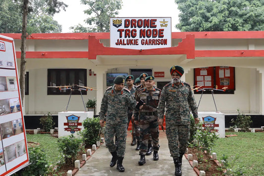 Lt Gen Vikas Lakhera Evaluates Drone Training and Indigenous Technological Advancements at Jalukie Node