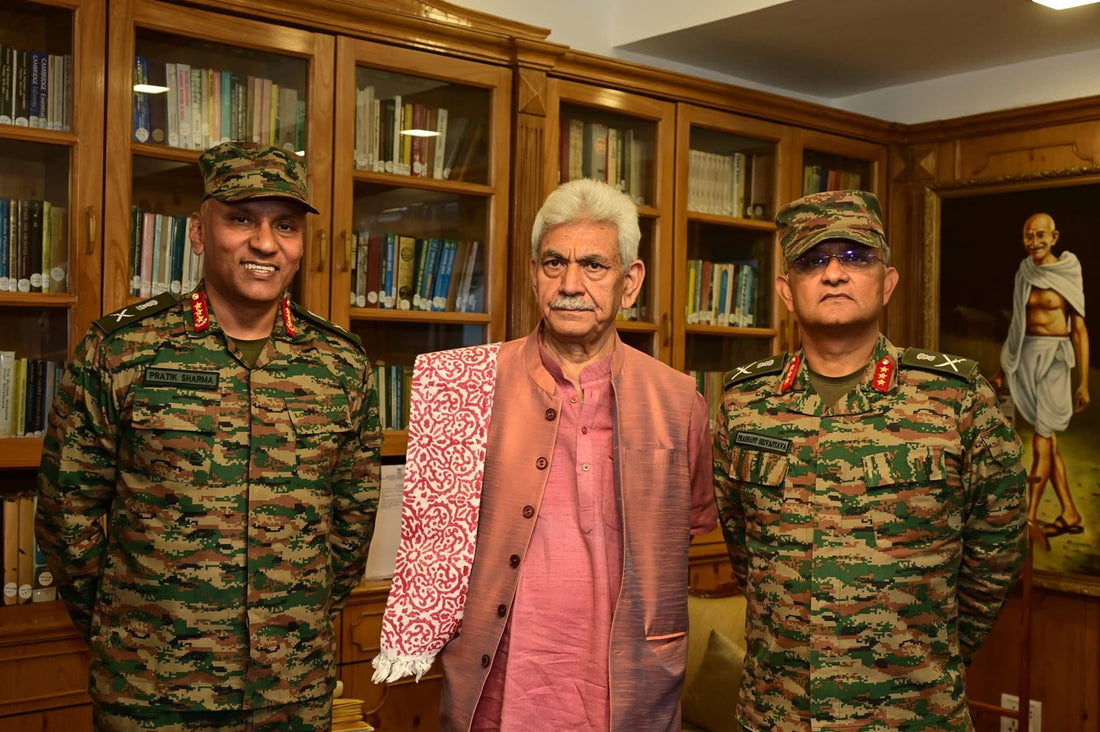 Lt Gen Pratik Sharma Updates LG Sinha on Successful Operation Mahadev