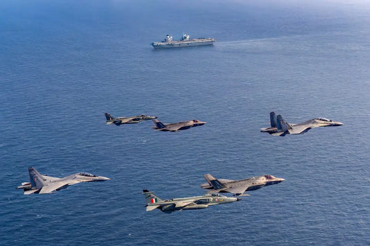 IAF and Royal Navy Execute Joint Operation Over Indian Ocean with Advanced Fighter Jets