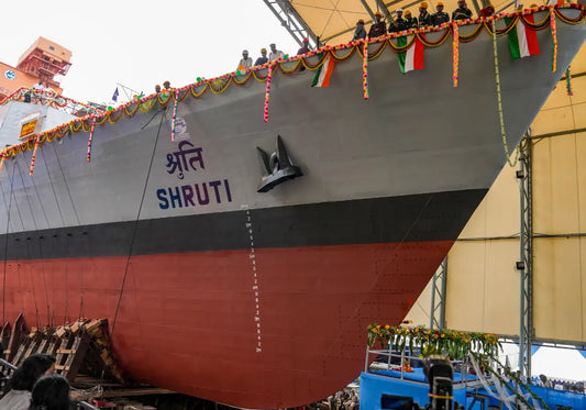 Indian Navy launches next-generation offshore patrol vessel Shruti at GRSE Kolkata