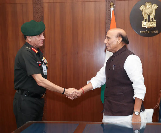 General Dhiraj Seth Meets Defence Minister Rajnath Singh to Discuss National Security