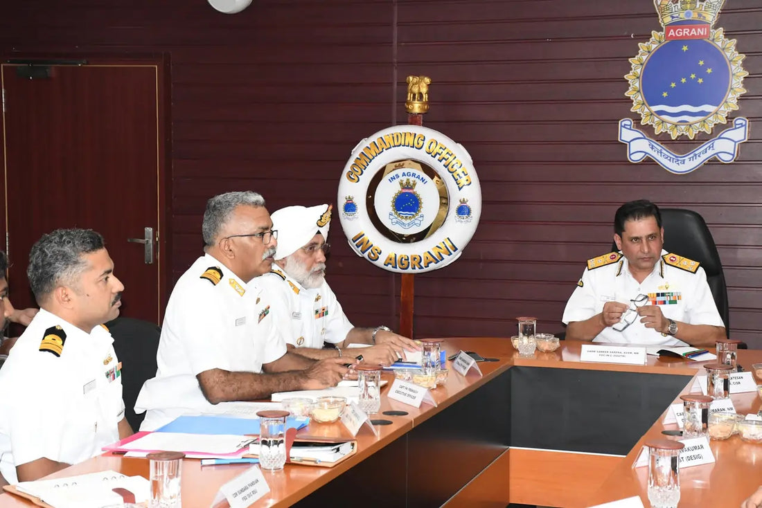 Vice Admiral Sameer Saxena Evaluates Training Programs at INS Agrani