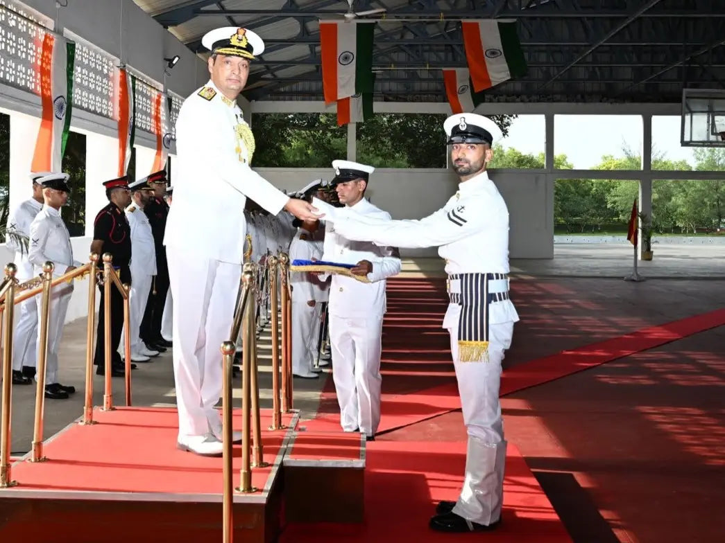 Rear Admiral Arjun Dev Nair Reviews Independence Day Parade at Station Mandovi
