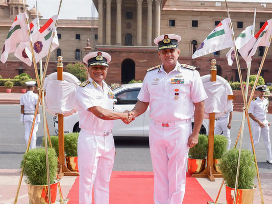 Vice Admiral Sanjay Bhalla and Admiral Krishna Swaminathan Discuss Eastern Naval Command's Operational Preparedness and Maritime Security