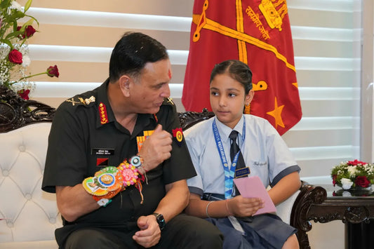 School Children Tie Rakhis to Army Chief General Dhiraj Seth in Bharat Raksha Parv Event