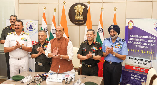Rajnath Singh Inaugurates Historic All-Women Tri-Service Sailing Expedition 'Samudra Pradakshina'