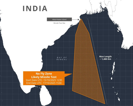 India Announces NOTAM for Missile Test in Bay of Bengal Scheduled for October 2025