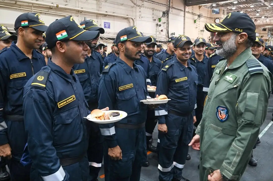 Air Chief Marshal AP Singh Undertakes MiG-29KUB Sortie from INS Vikramaditya, Strengthening IAF-Navy Cooperation