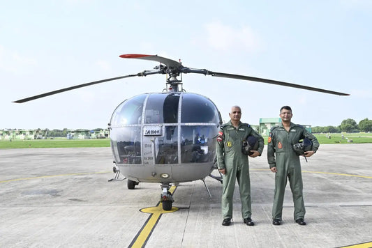 Air Marshal S Shrinivas Assesses Training Advancements at Basic Flying Training School; Pilots Chetak Helicopter