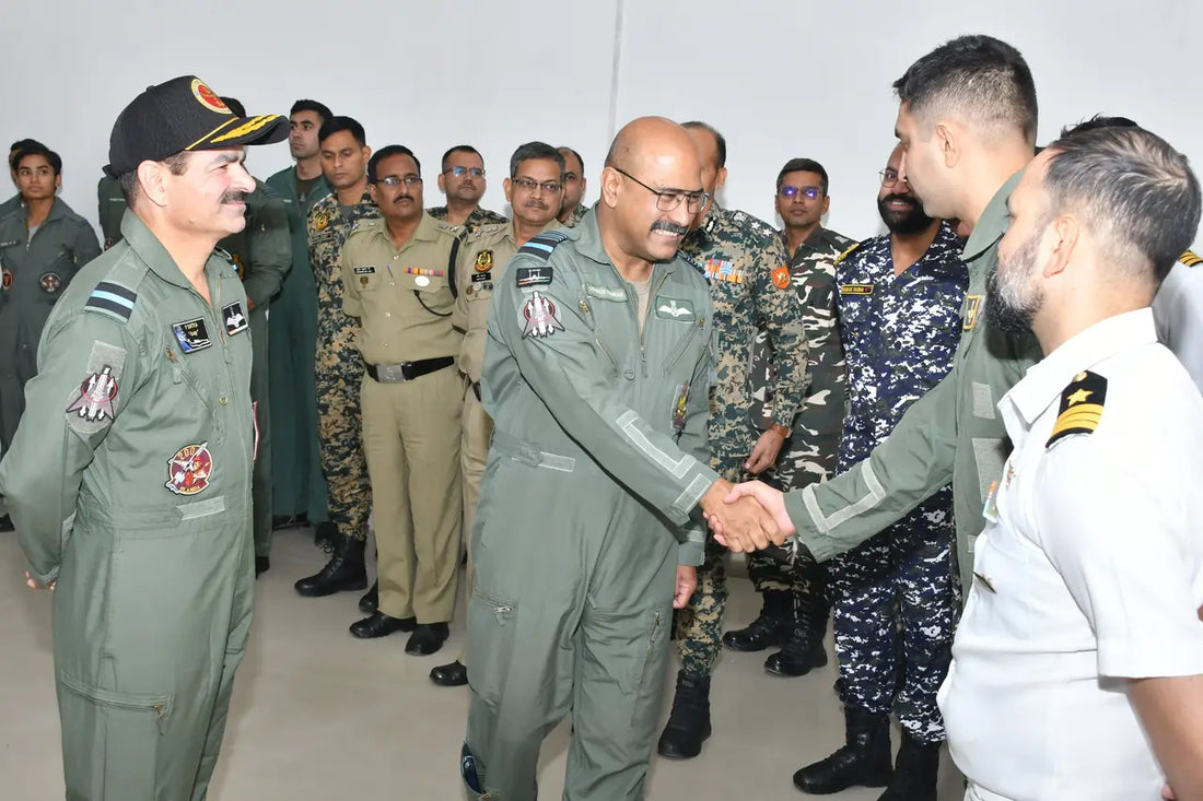 Air Marshal George Thomas Reviews Operations, Launches Tri-Service UAS School at Frontline Air Base