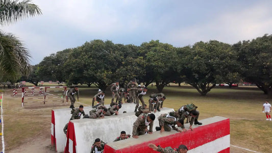 Indian Military Academy Hosts Obstacle Training Competition, Highlighting Cadet Resilience and Teamwork