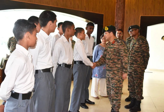 Lt Gen Akaash Johar Interacts with Sainik School Nagrota Cadets at Yol Cantonment