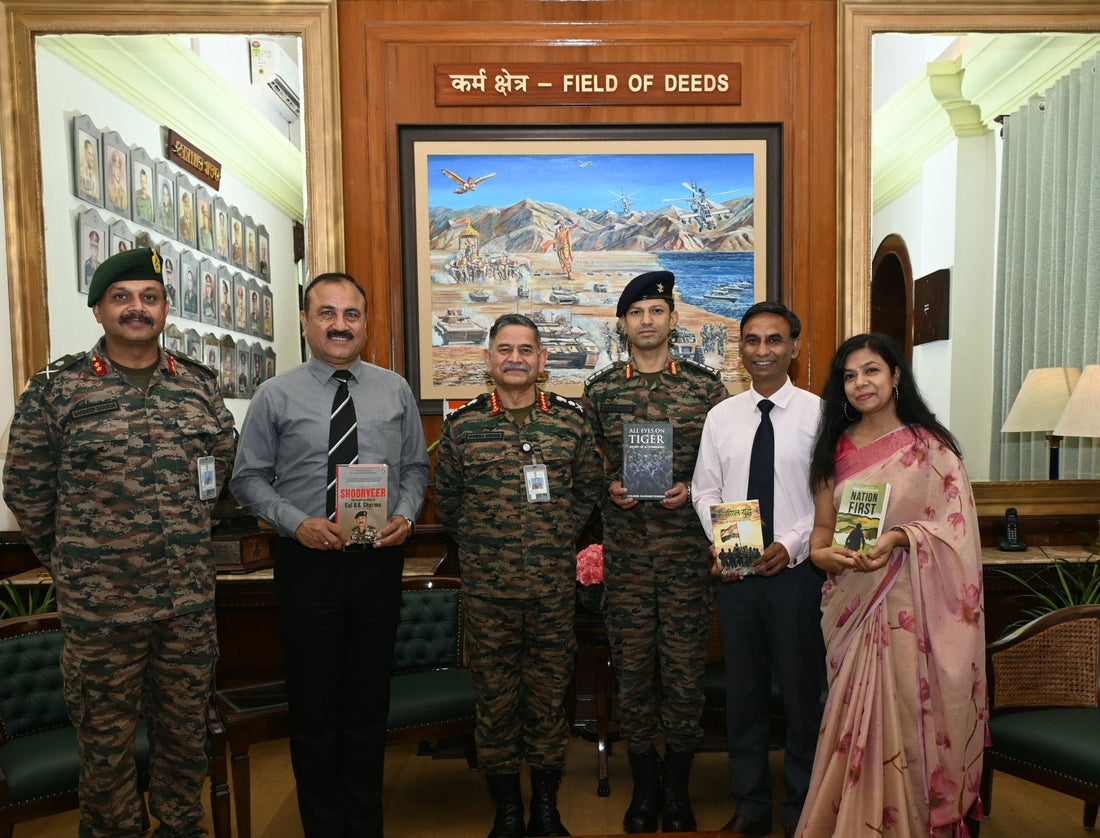 Indian Army Chief Presented with Books Celebrating Military Heroism and Leadership