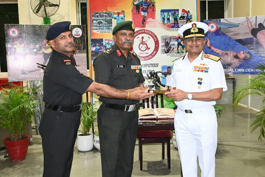 Admiral Krishna Swaminathan Reviews Rehabilitation and Innovation at Pune's Artificial Limb Centre