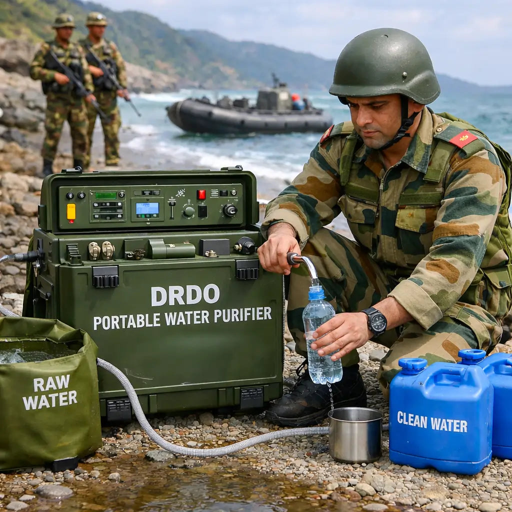 DRDO Unveils New Portable Water Purification System for Armed Forces in Remote Deployments