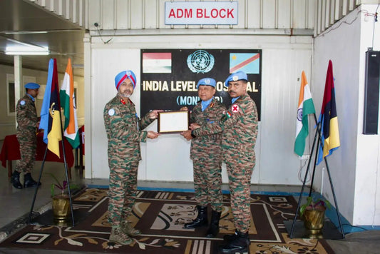 India Field Hospital in Congo Honored with UN Force Commander's Unit Citation for Outstanding Peacekeeping Efforts