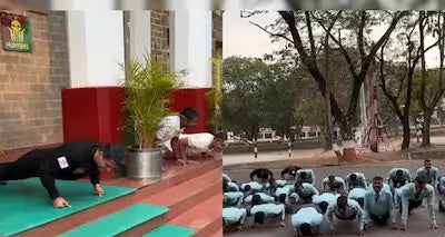 Group Captain Shubhanshu Shukla's Memorable Visit to NDA's Hunter Squadron: Engages in Push-Up Challenge with Cadets