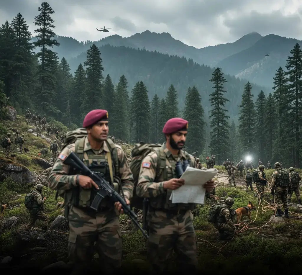 Indian Army Paratroopers Missing in South Kashmir's Kokernag During Anti-Terror Operation; Search Efforts Intensify