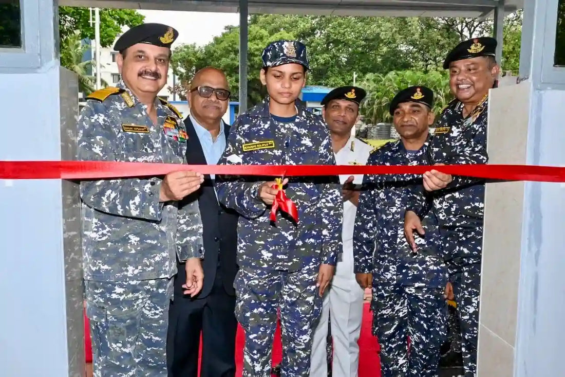 Vice Admiral Sanjay Vatsayan Reviews INS Tanaji Works, Inaugurates Small Arms Firing Range