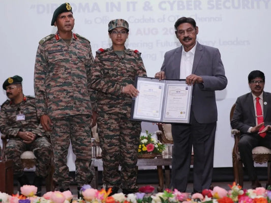 OTA Chennai Officer Cadets Awarded Diplomas in IT and Cyber Security by SRM