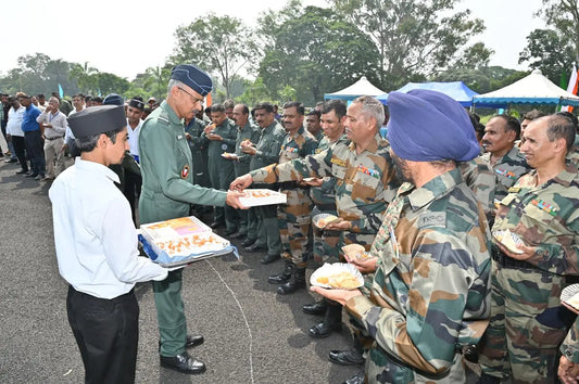 Air Marshal Vijay Kumar Garg Commemorates Diwali with Air Force Personnel and Families at Amla Station