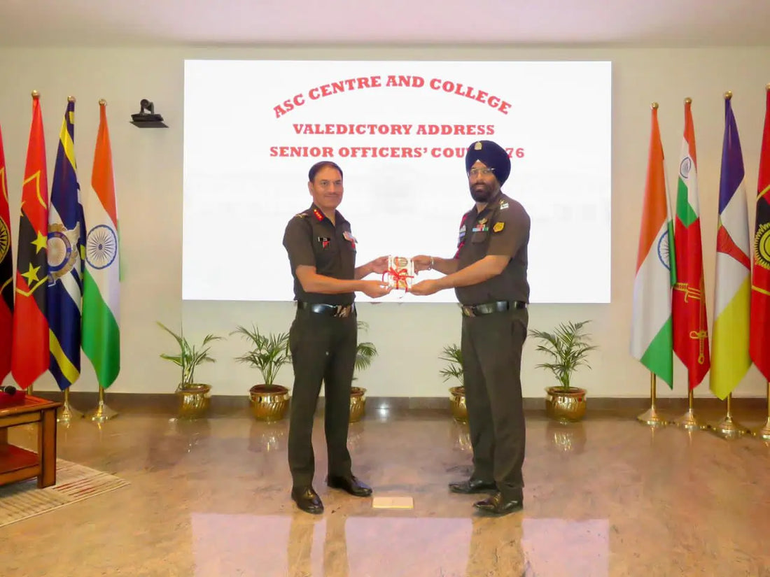 Lt Col Jagandeep Singh Malhotra Honored as Most Spirited Officer at Conclusion of Senior Officers’ Course at ASC Centre & College, Bengaluru