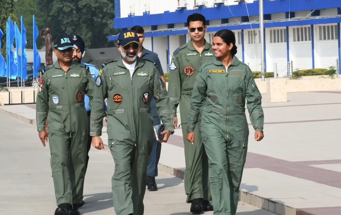Air Chief Marshal AP Singh takes NCC cadet Jakkula Tejasvi Reddy on special flying sortie at Dundigal