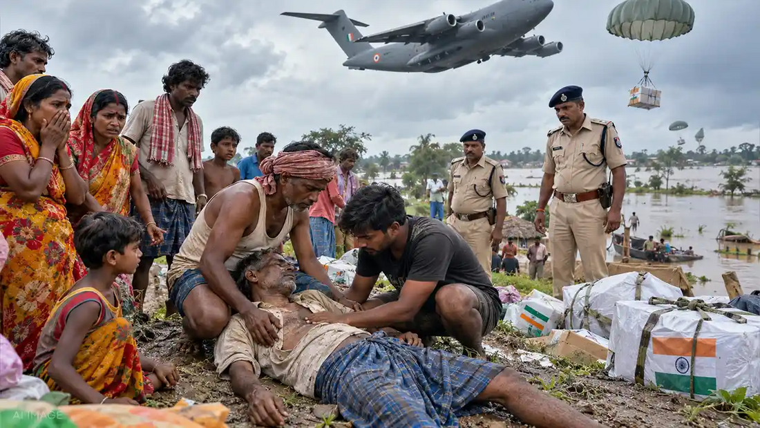 Bihar Man Dies During IAF Flood Relief Airdrop in Saran; Cause Awaited After Post-Mortem