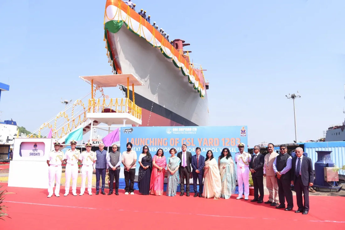Goa Shipyard Launches Indian Navy’s Indigenous NGOPV Srishti at Vaddem