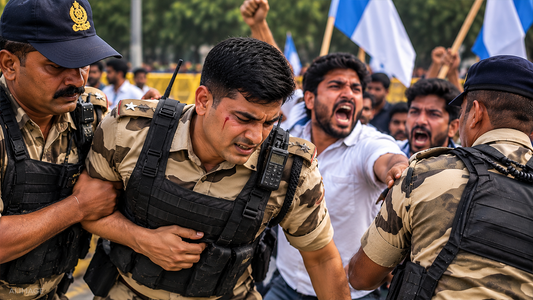 CISF Constable Allegedly Slashed in New Delhi Protest; Delhi Police Book 4 FIRs, 18 Arrested