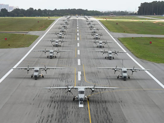 IAF Showcases Dornier-228 Operational Readiness in Elephant Walk at Yelahanka
