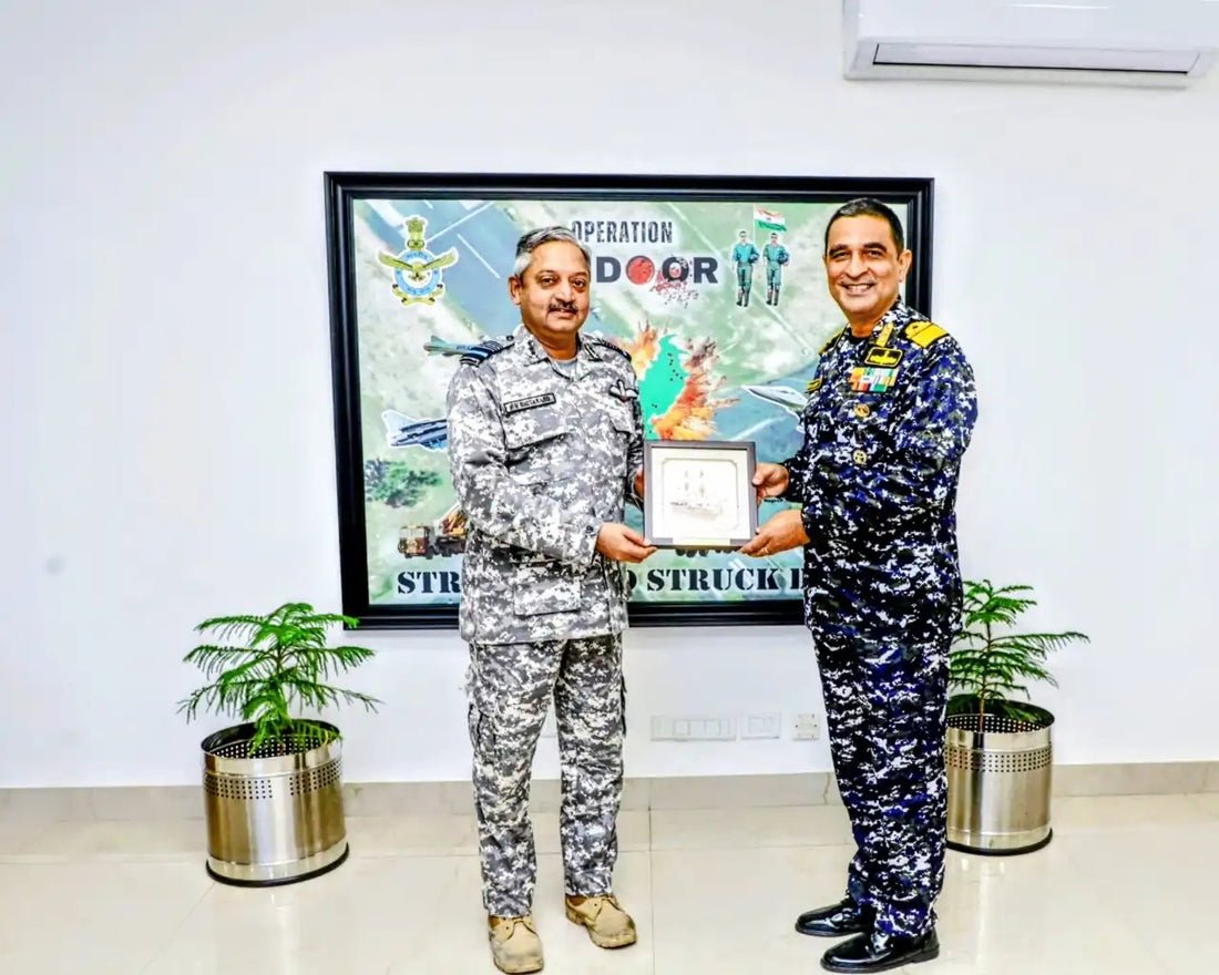 Rear Admiral Sritanu Guru Meets Air Marshal PV Shivanand in Gandhinagar for Joint Preparedness Talks