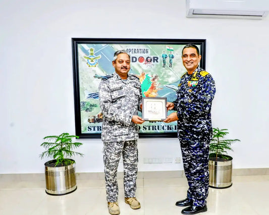 Rear Admiral Sritanu Guru Meets Air Marshal PV Shivanand in Gandhinagar for Joint Preparedness Talks